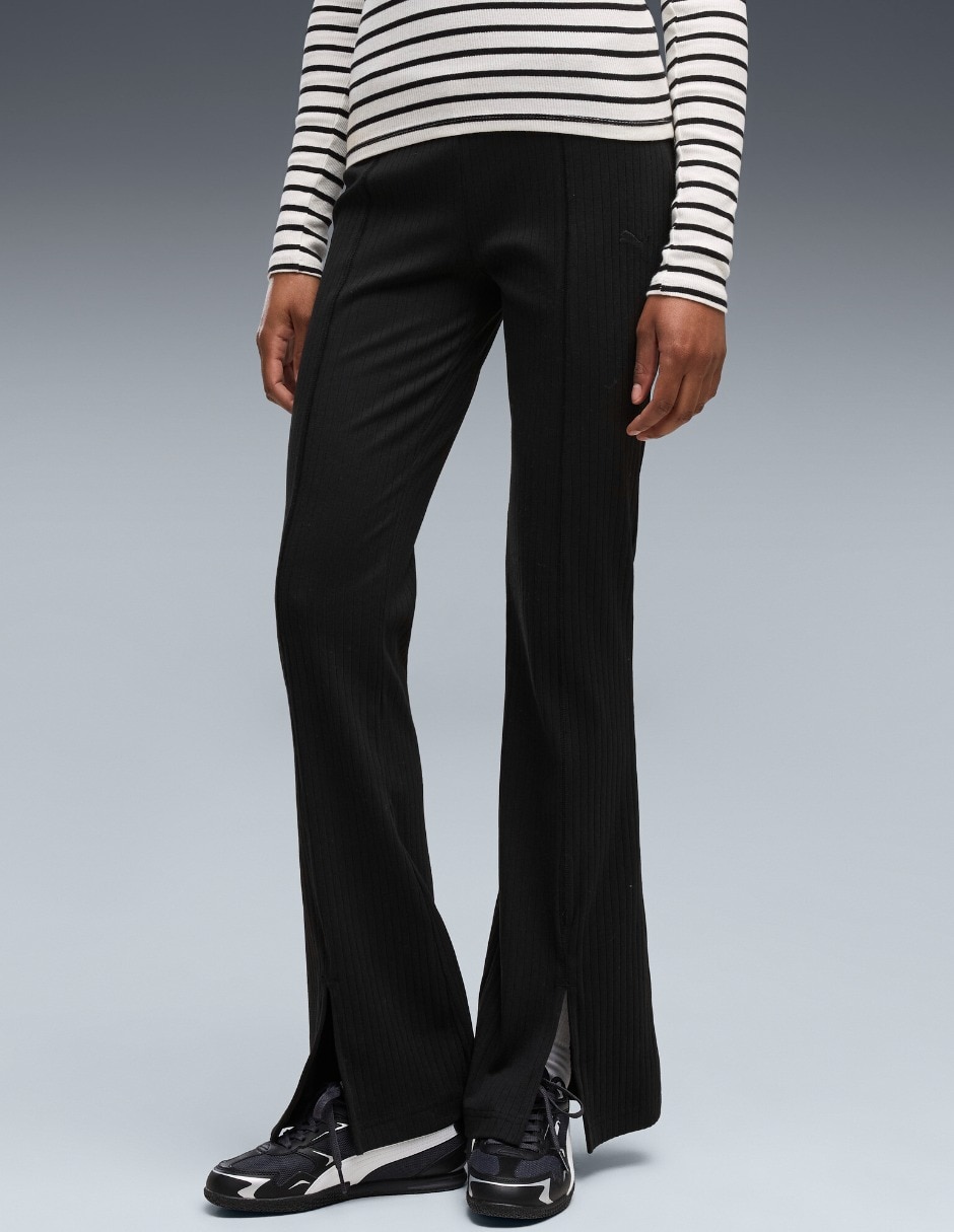 Pants regular con elástico para mujer 7