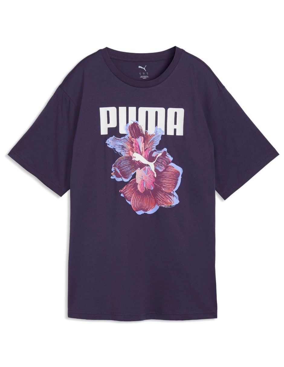 Playera manga corta Graphics Relaxed Flo cuello redondo mujer 2