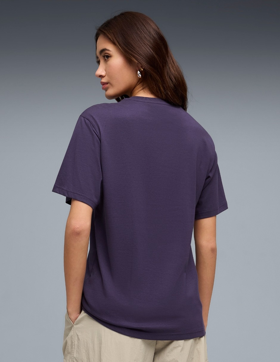 Playera manga corta Graphics Relaxed Flo cuello redondo mujer 3