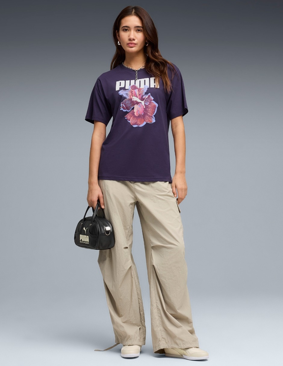 Playera manga corta Graphics Relaxed Flo cuello redondo mujer 5