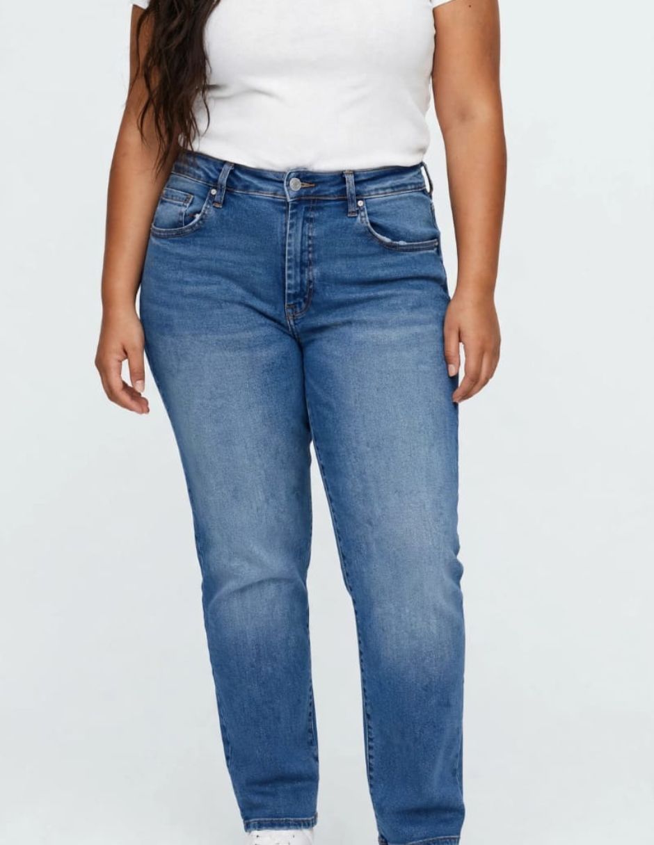 Jeans regular straight cintura jeans para mujer
