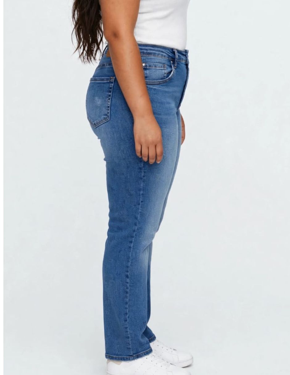 Jeans regular straight cintura jeans para mujer 2