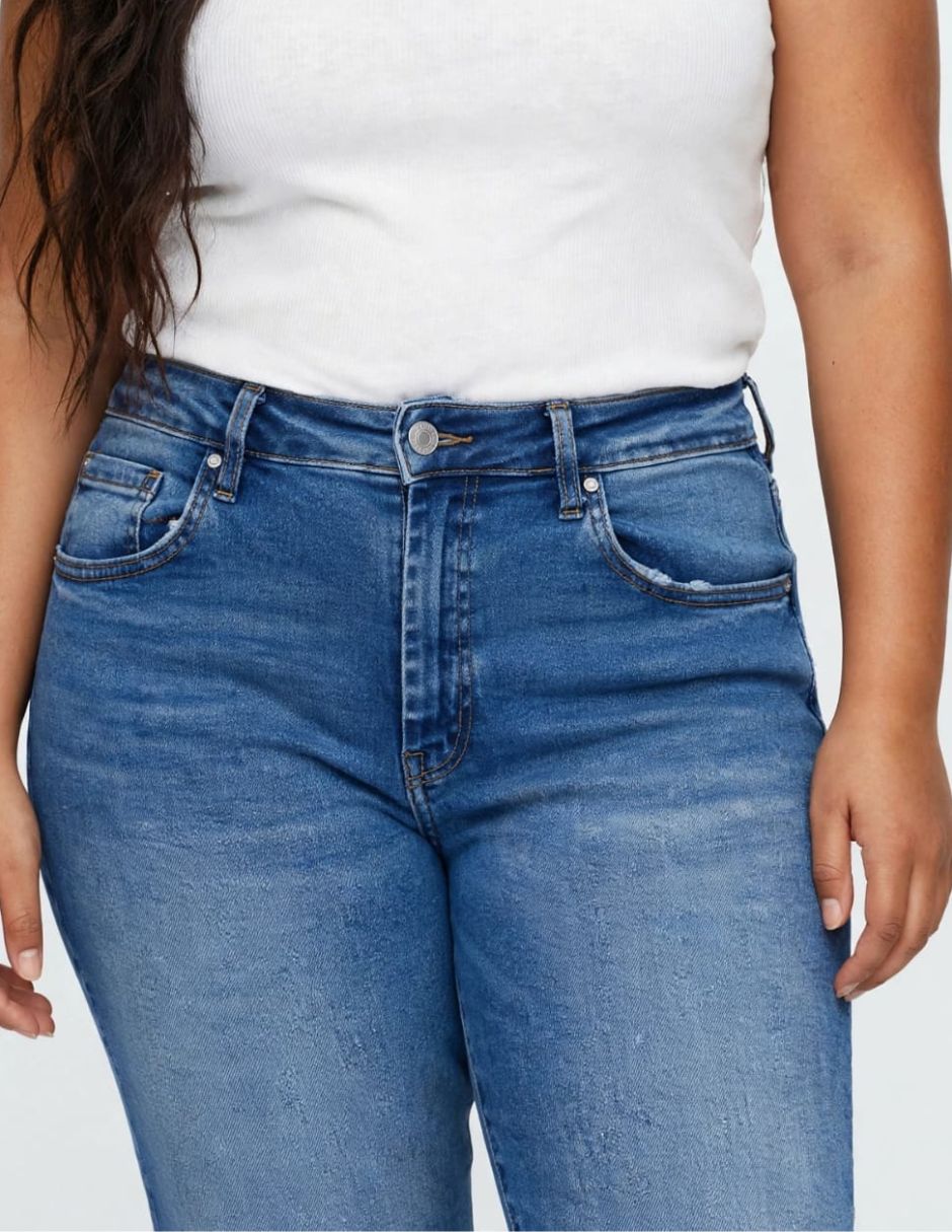 Jeans regular straight cintura jeans para mujer 4