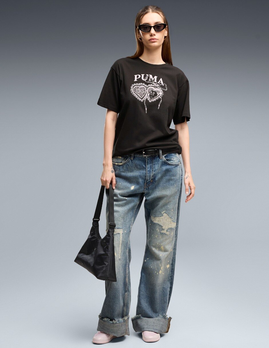 Playera manga corta Graphics Relaxed Cha cuello redondo mujer 5