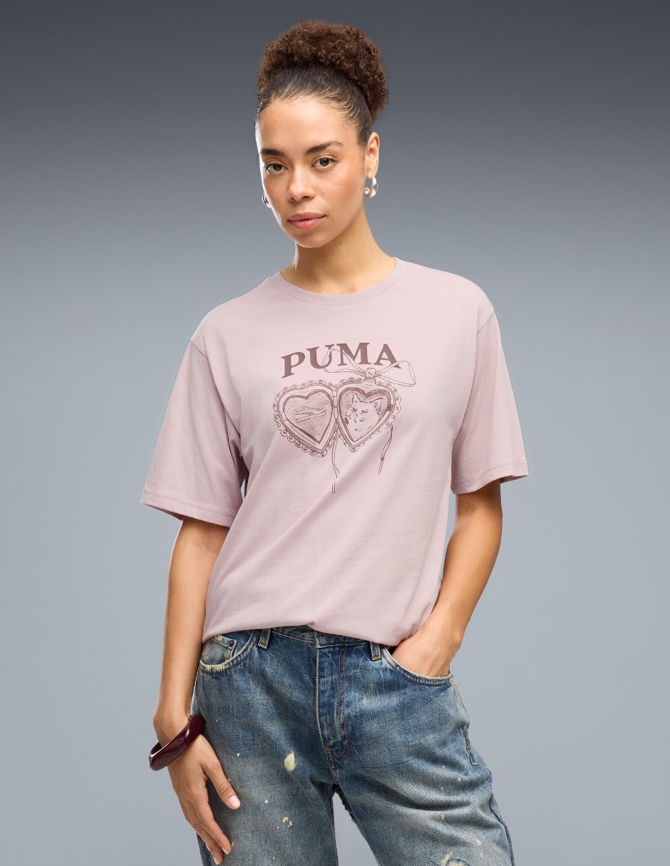 Playera manga corta Graphics Relaxed Cha cuello redondo mujer Playera manga corta Graphics Relaxed Cha cuello redondo mujer