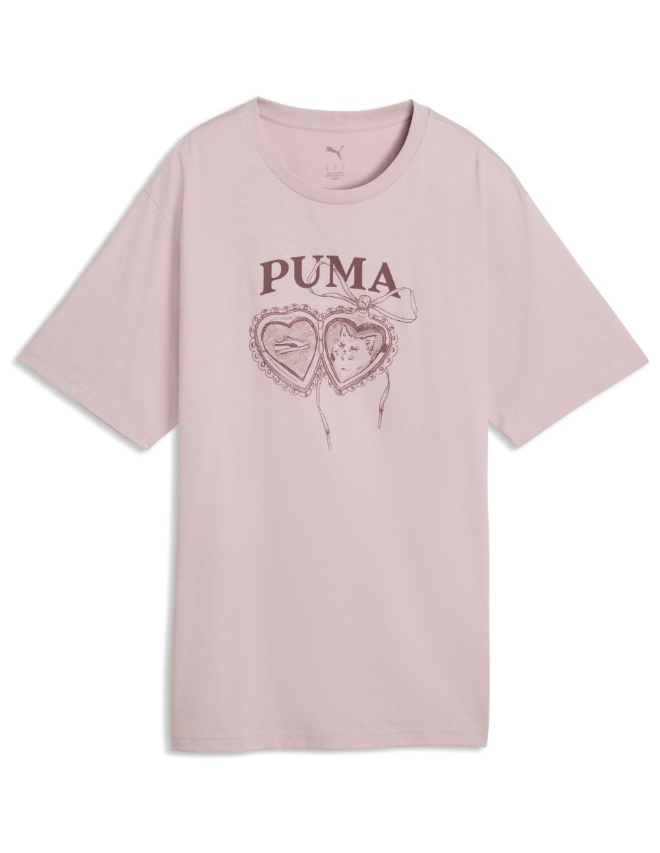 Playera manga corta Graphics Relaxed Cha cuello redondo mujer 2