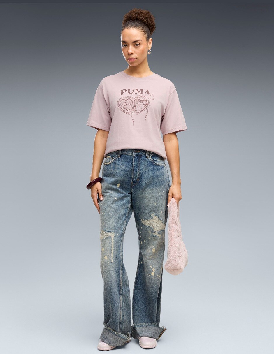 Playera manga corta Graphics Relaxed Cha cuello redondo mujer 5