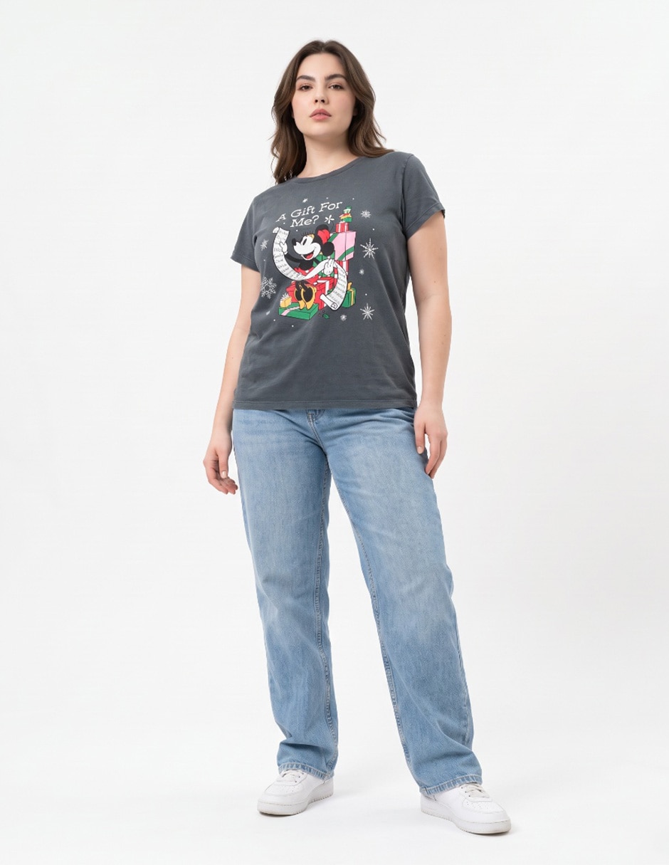 Playera manga corta cuello redondo para mujer 4