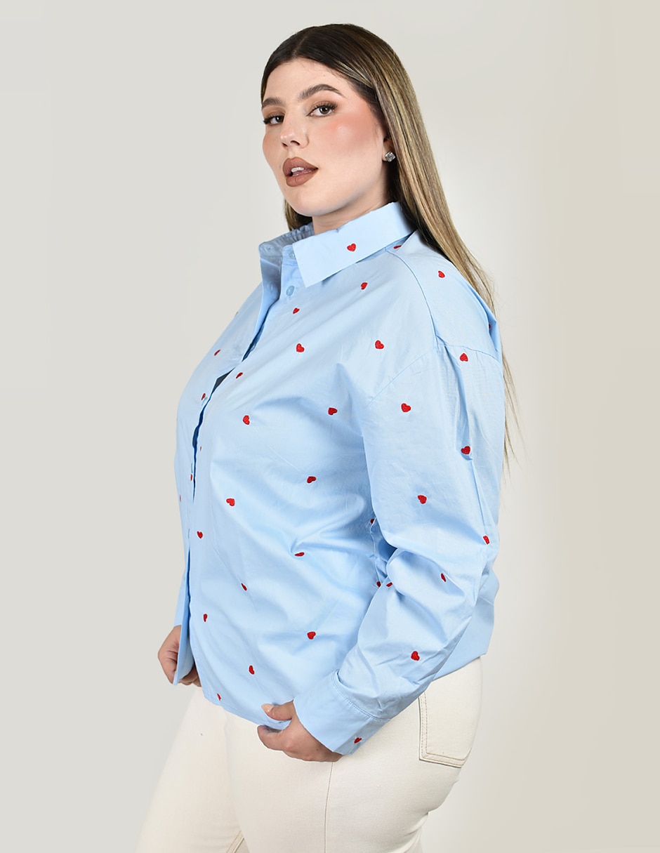 Camisa de algodón manga larga para mujer 6