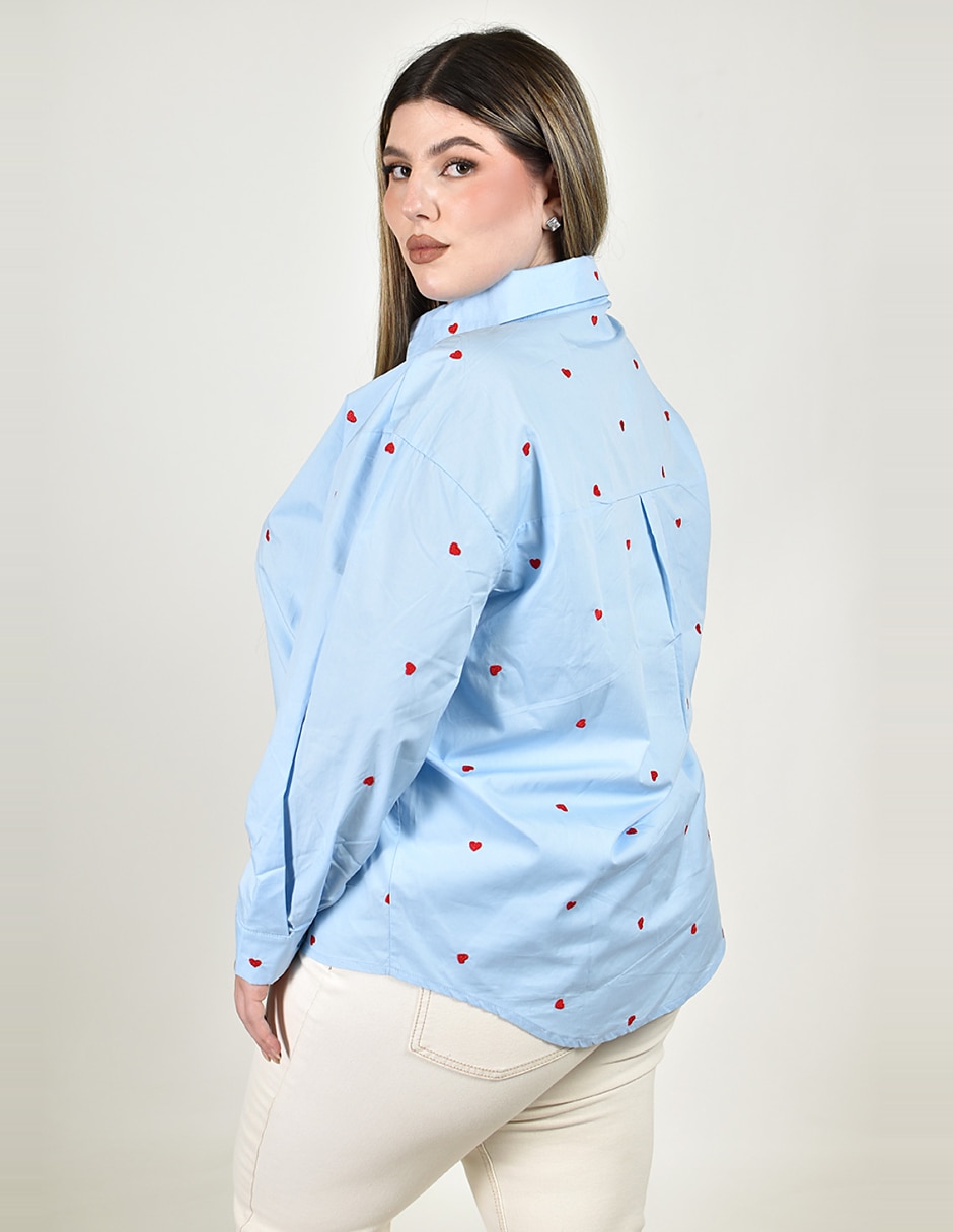 Camisa de algodón manga larga para mujer 5