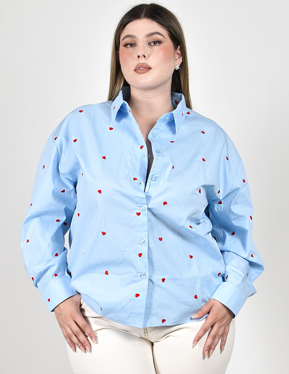 Camisa de algodón manga larga para mujer 7