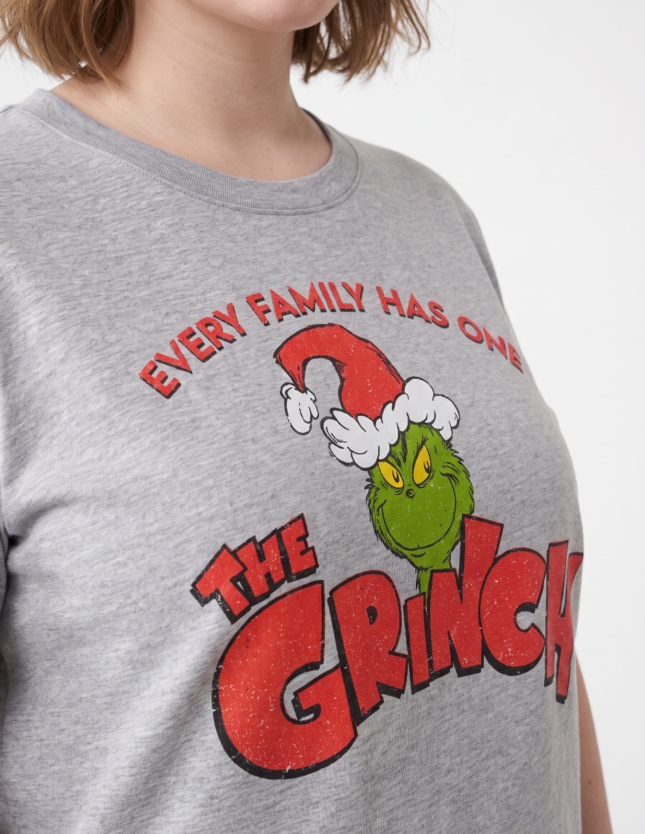 Playera manga corta The Grinch cuello redondo para mujer 4