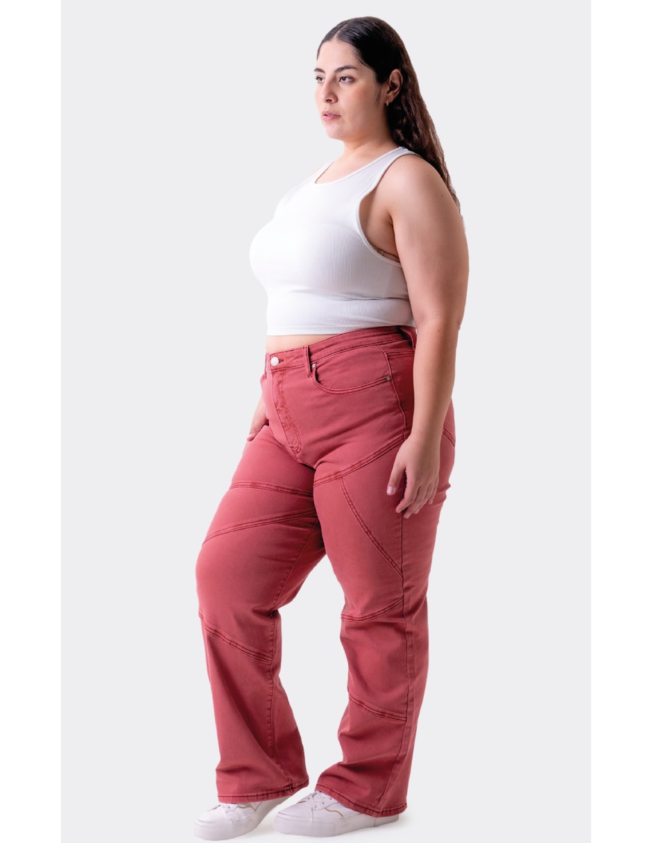 Jeans/Jegging/Jeans jogger Regular Wide leg Cintura alta para mujer 2