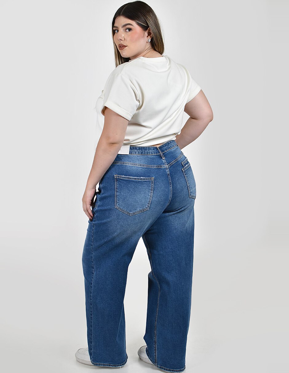 Jeans/Jegging/Jeans jogger Regular Wide leg Cintura alta J-BAL-7671-DARK No aplica para mujer 3
