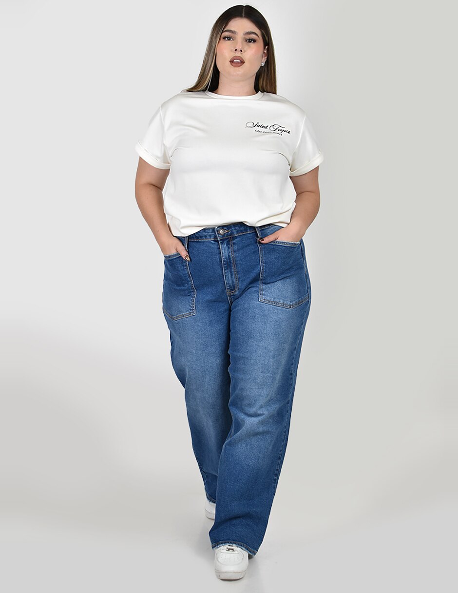 Jeans/Jegging/Jeans jogger Regular Wide leg Cintura alta J-BAL-7671-DARK No aplica para mujer 5