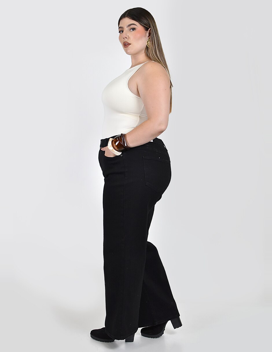 Jeans/Jegging/Jeans jogger Regular Wide leg Cintura alta J-BAL-7238-NEGRO No aplica para mujer 2