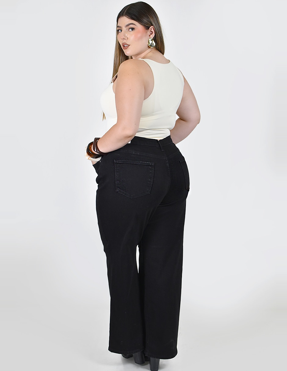 Jeans/Jegging/Jeans jogger Regular Wide leg Cintura alta J-BAL-7238-NEGRO No aplica para mujer 3