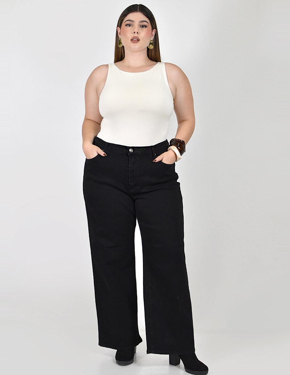 Jeans/Jegging/Jeans jogger Regular Wide leg Cintura alta J-BAL-7238-NEGRO No aplica para mujer 5